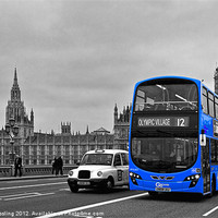 Buy canvas prints of Blue Bus and Big Ben by Alice Gosling
