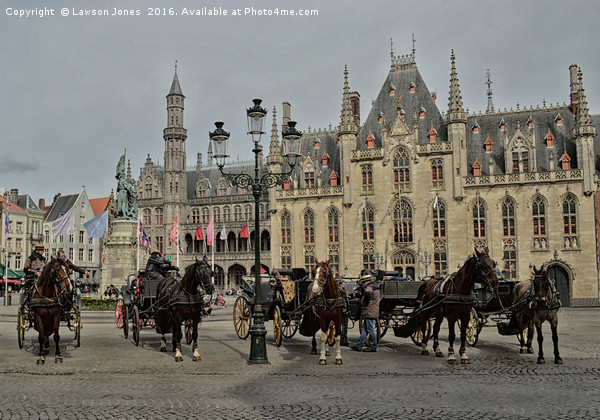 Carriage rides in Bruges Picture Board by Lawson Jones