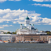 Buy canvas prints of Helsinki Cathedral and Market Square by Johannes Valkama