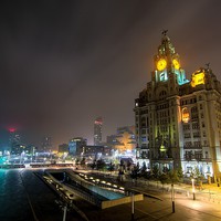 Buy canvas prints of  Liver Building at Night by Brian Lloyd