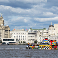 Buy canvas prints of  Liverpool Skyline & Ferry by Brian Lloyd