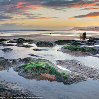 Buy canvas prints of Low tide sunset at Winchelsea Beach by Paul Praeger