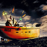 Buy canvas prints of Fishing boat on the pebbles Hastings by Paul Praeger
