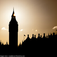 Buy canvas prints of Big Ben silhouette  by Paul Praeger
