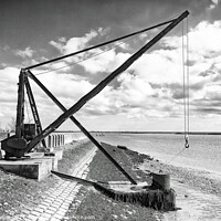 Buy canvas prints of Crane on the river Crouch at Burnham  by Paul Praeger