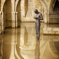 Buy canvas prints of  Flooded Crypt of Winchester Cathedral by Paul Praeger