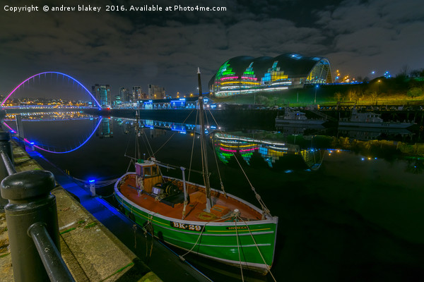 Glowing Reflections on Newcastle Quayside Picture Board by andrew blakey