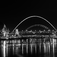Buy canvas prints of Nighttime Magic of Tyne Bridges by andrew blakey