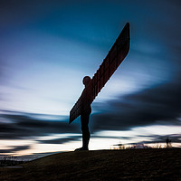 Buy canvas prints of Majestic Angel of the North at Sunset by andrew blakey