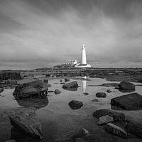 Buy canvas prints of St Marys lighthouse by andrew blakey