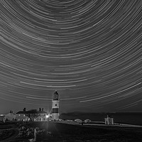 Buy canvas prints of Radiant Startrail at Souter Lighthouse by andrew blakey
