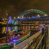 Buy canvas prints of Seine netter by the Tyne Bridge by andrew blakey