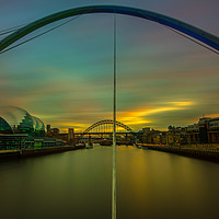 Buy canvas prints of sunset  from Gateshead millennium bridge by andrew blakey