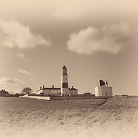 Buy canvas prints of Souter lighthouse, old plate by andrew blakey