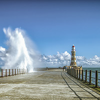 Buy canvas prints of waves over Roker by andrew blakey