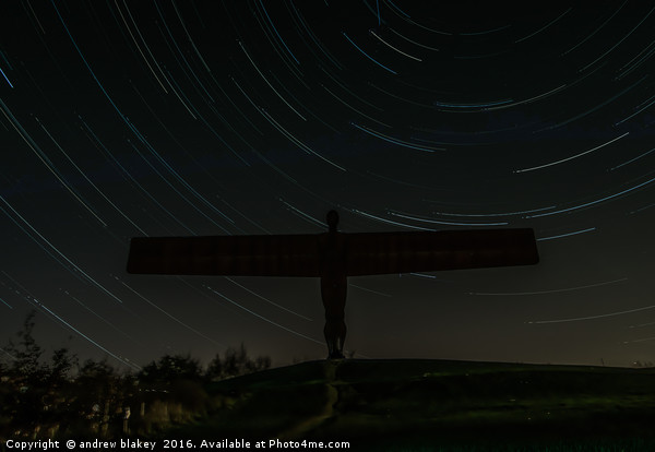 Angel Of the North Startrail Picture Board by andrew blakey