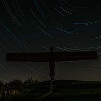 Buy canvas prints of Angel Of the North Startrail by andrew blakey