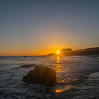 Buy canvas prints of Radiant Sunrise over Marsden Bay by andrew blakey