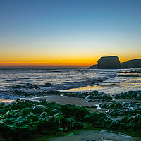 Buy canvas prints of Smugglers' Haven: A Rocky Adventure in Marsden Bay by andrew blakey