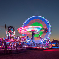 Buy canvas prints of Thrilling Rides at Newcastle's Night Fair by andrew blakey