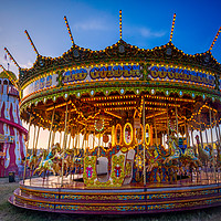 Buy canvas prints of The Glowing Carousel of Newcastle by andrew blakey