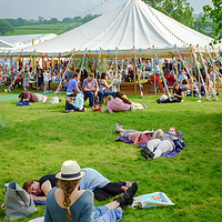 Buy canvas prints of The Hay Festival by Richard Downs