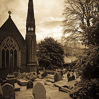 Buy canvas prints of St Catwg's Church, South Wales by Richard Downs