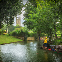 Buy canvas prints of Punting in the rain by Richard Downs