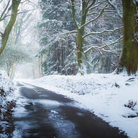 Buy canvas prints of Snowy lane, South Wales by Richard Downs