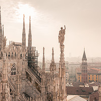 Buy canvas prints of The rooftops of Milan by Richard Downs