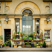 Buy canvas prints of Flower Shop, Bath by Richard Downs
