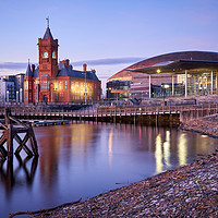 Buy canvas prints of Cardiff Bay Evening by Richard Downs