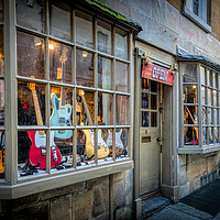 Buy canvas prints of Guitar Shop, Bath by Richard Downs