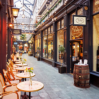 Buy canvas prints of Coffee in The Castle Arcade by Richard Downs
