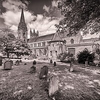 Buy canvas prints of Llandaff Cathedral Monochrome by Richard Downs