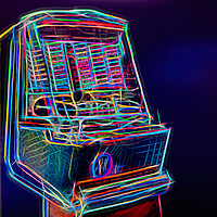 Buy canvas prints of Neon Jukebox by Richard Downs