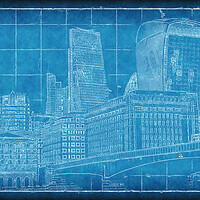 Buy canvas prints of London Blueprint by Richard Downs