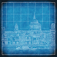 Buy canvas prints of The Thames Blueprint by Richard Downs