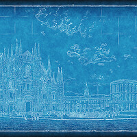 Buy canvas prints of Duomo Blueprint by Richard Downs
