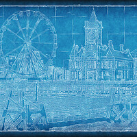 Buy canvas prints of Cardiff Bay Blueprint by Richard Downs