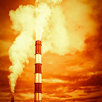 Buy canvas prints of Global Warming Chimney Stack Emissions by John Williams