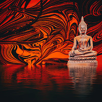 Buy canvas prints of Buddha on a Lake by John Williams