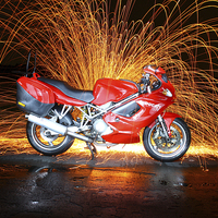 Buy canvas prints of  Ducati ST4 - Night shot by Gregg Howarth