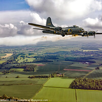 Buy canvas prints of B17 Bomber Limping home  by David Stanforth