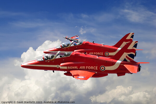 Red Arrows and Eurofighter Picture Board by David Stanforth