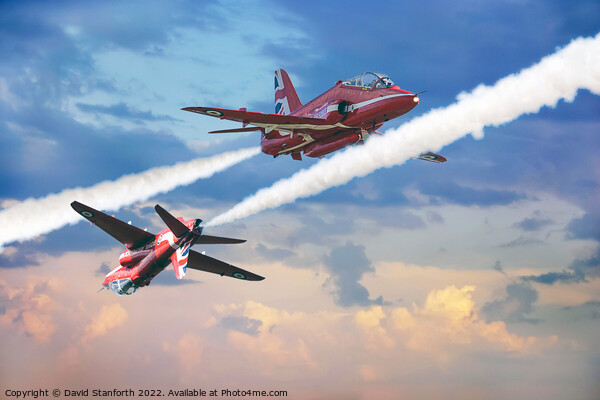 Red Arrows - Close Pass Picture Board by David Stanforth