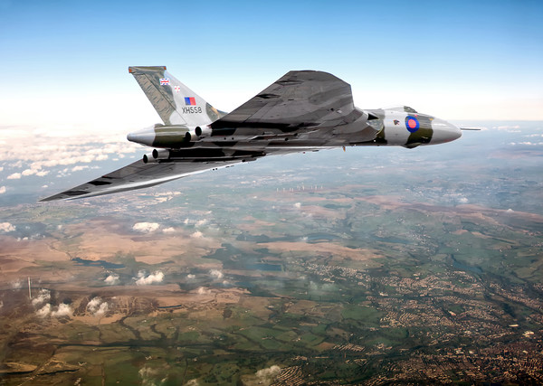 Vulcan's final flight over Sheffield Picture Board by David Stanforth