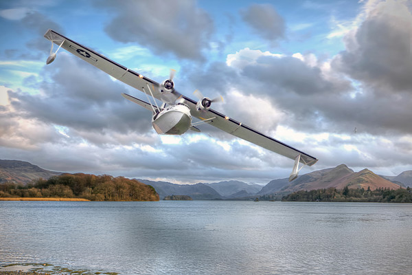 Catilina over Derwent Water Picture Board by David Stanforth