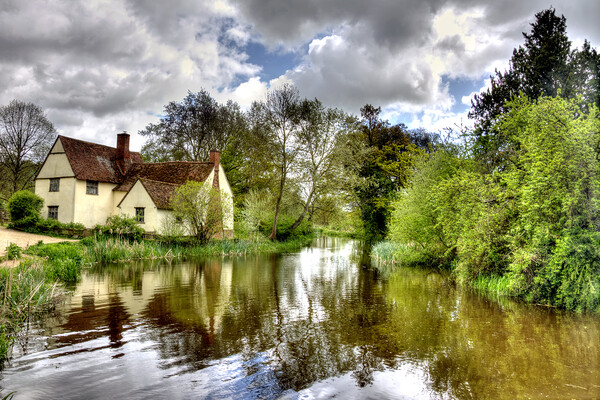 Storm clouds over Willy Lott's Cottage - Flatford  Picture Board by David Stanforth