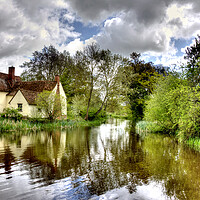 Buy canvas prints of Storm clouds over Willy Lott's Cottage - Flatford  by David Stanforth